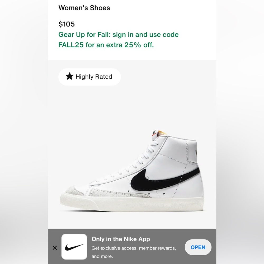 Women’s Nike Blazer mid ‘77 8.5